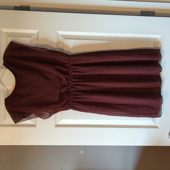 Gorgeous Enfocus Burnt Orange and Brown Polka Dot Dress Size 6 - Picture 4 of 7